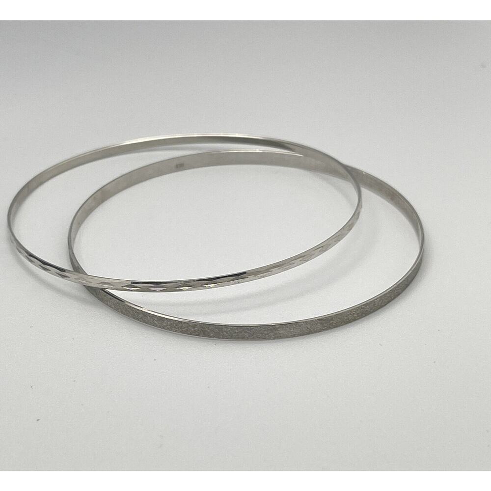 Vintage 835 Silver Bangle Stacking Bracelet Set 8… - image 7